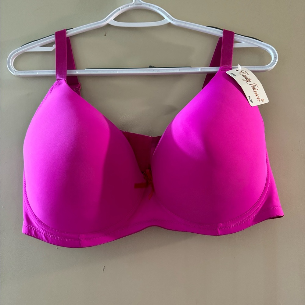 Emily Johnson Padded Underwire Bra Size 44DDD Hot Pink